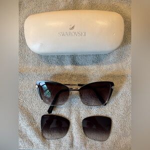 Swarovski Black Sunglasses with Silver Accents